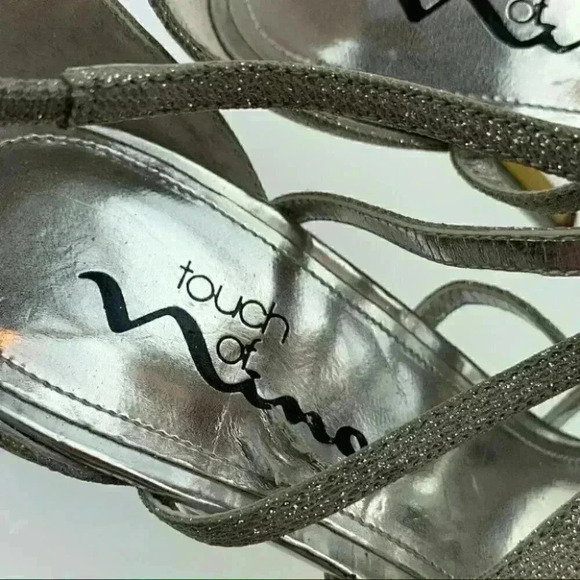 Touch of Nina heels Marsha1 8 38 silver metallic party bridesmaid holiday formal - Picture 9 of 14